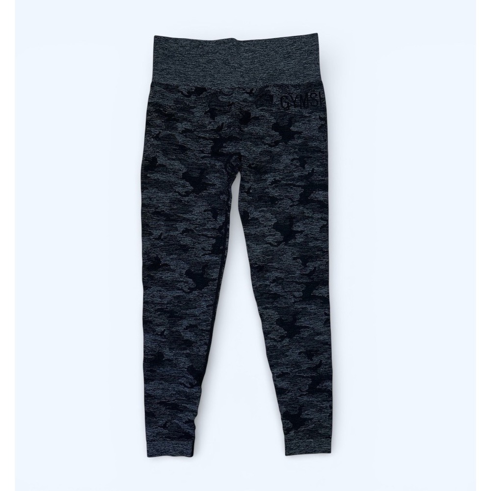 Gymshark Adapt Camo Seamless Leggings Butt Scrunch High Waist Black Size MEDIUM